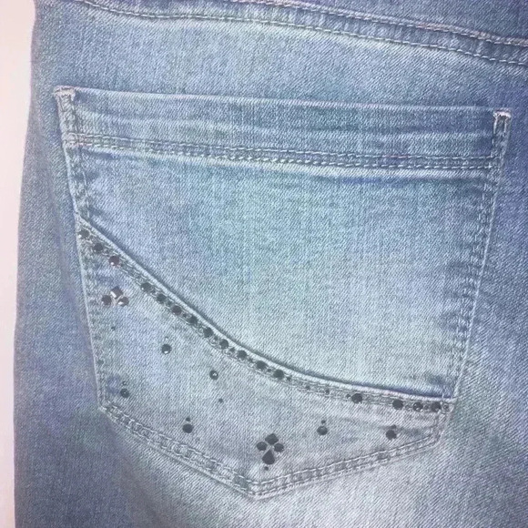 NYDJ Kimora Ankle Skinny Jeans Crystal Embellished Blue Denim - Picture 9 of 14